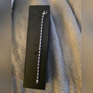 Sterling Silver Blue Lab-Created Sapphire Link Bracelet